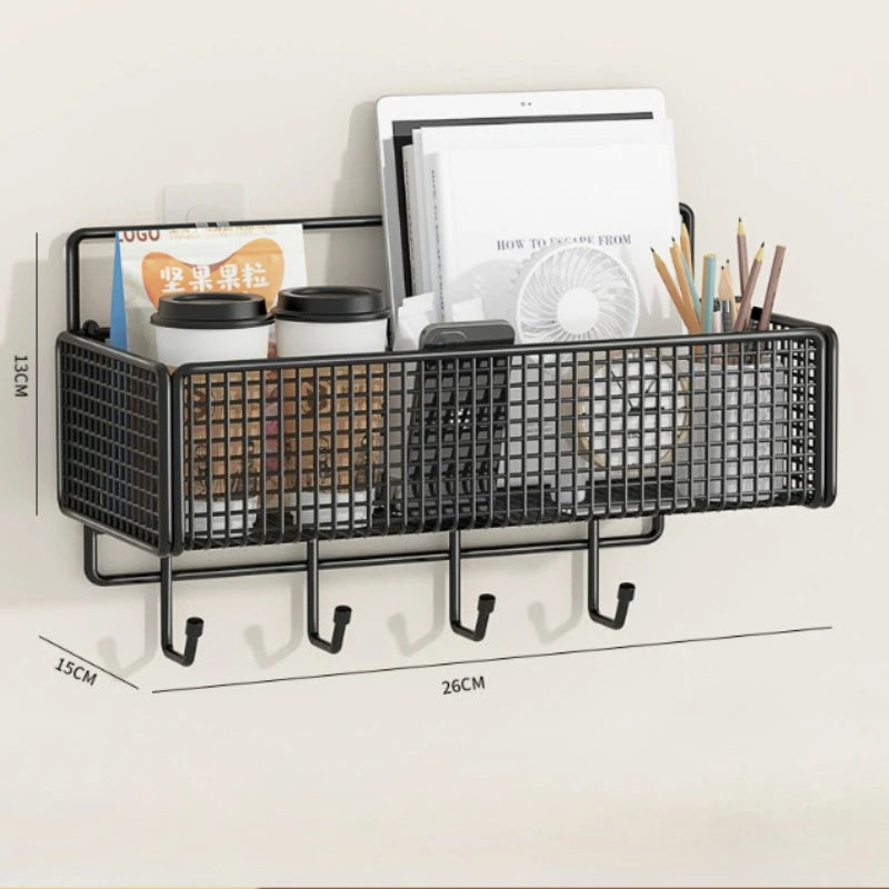 No-Drill Wall Hanging Storage Basket – Dorm Bedside Shelf