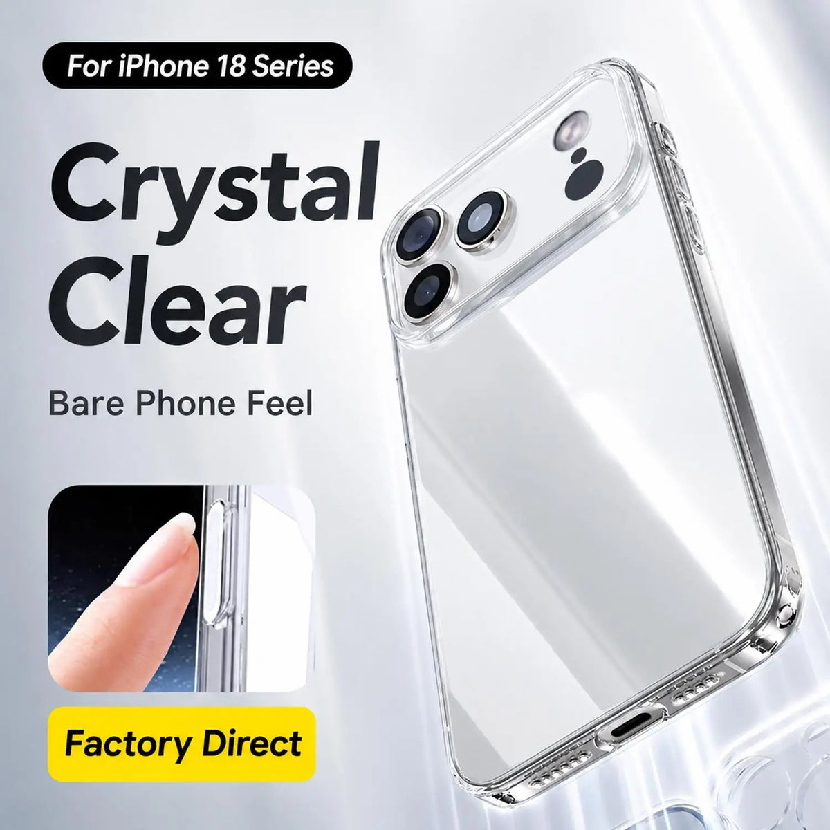 Clear Shockproof TPU Case – iPhone 18 Pro Max & 18 Ultra