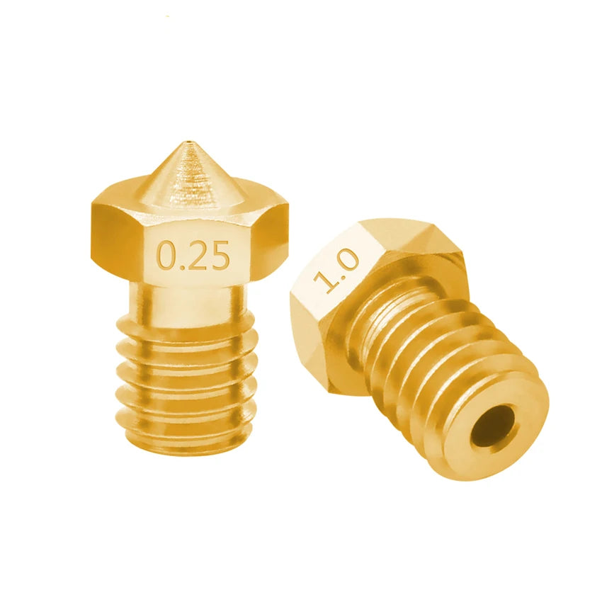 5-Pack Copper E3D V5/V6 M6 Nozzles | 0.2–1.0mm 3D Printer