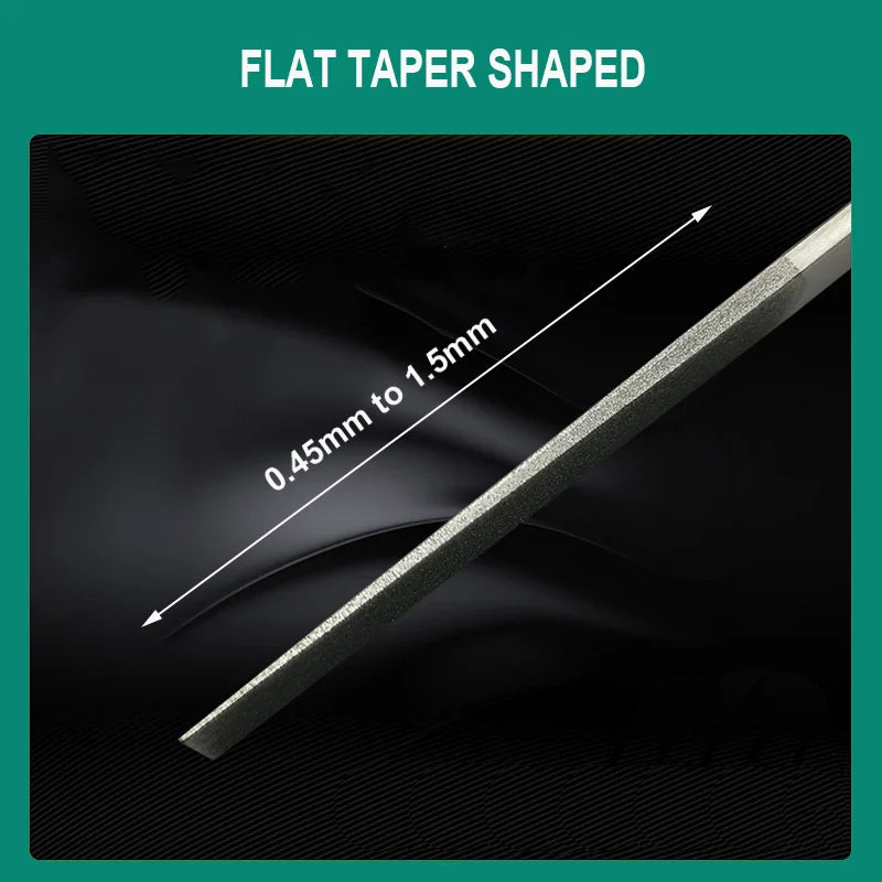 12-Pc Diamond Flat Taper Files CF-400 | Metal & Glass Grinding