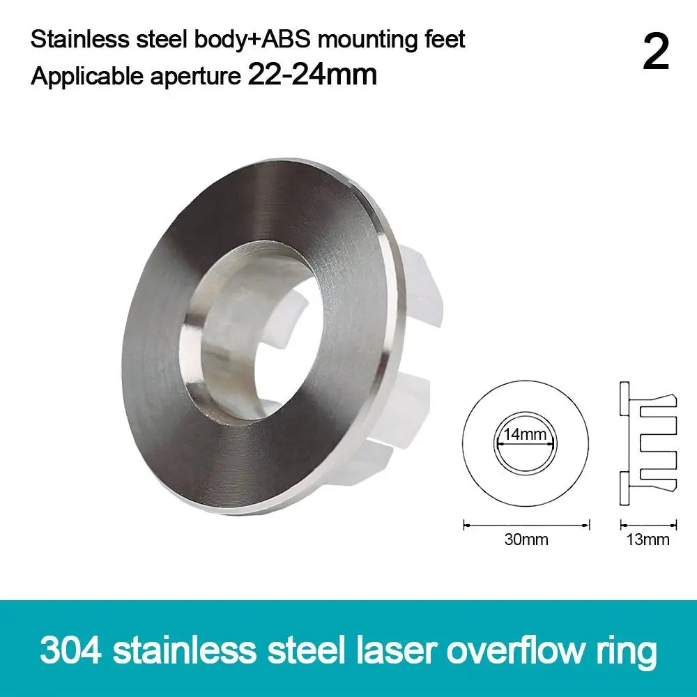 Stainless Steel Round Sink Overflow Cover Ring Replacement