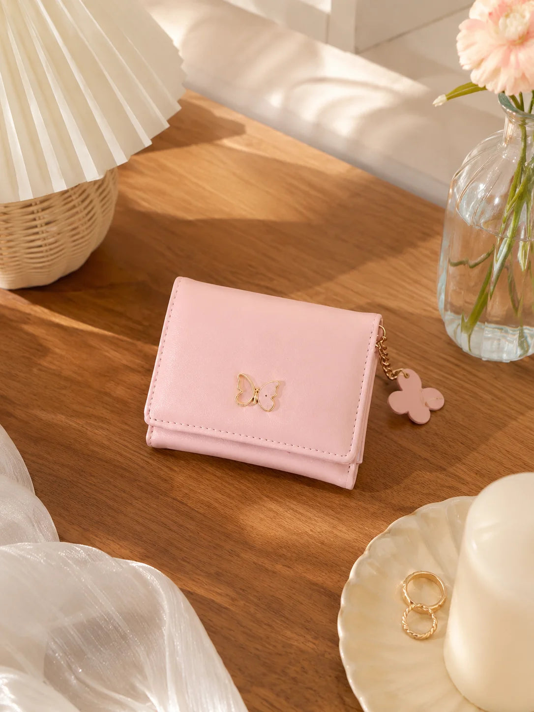 Women's Tri-Fold Wallet – Butterfly Coin Purse & Card Holder