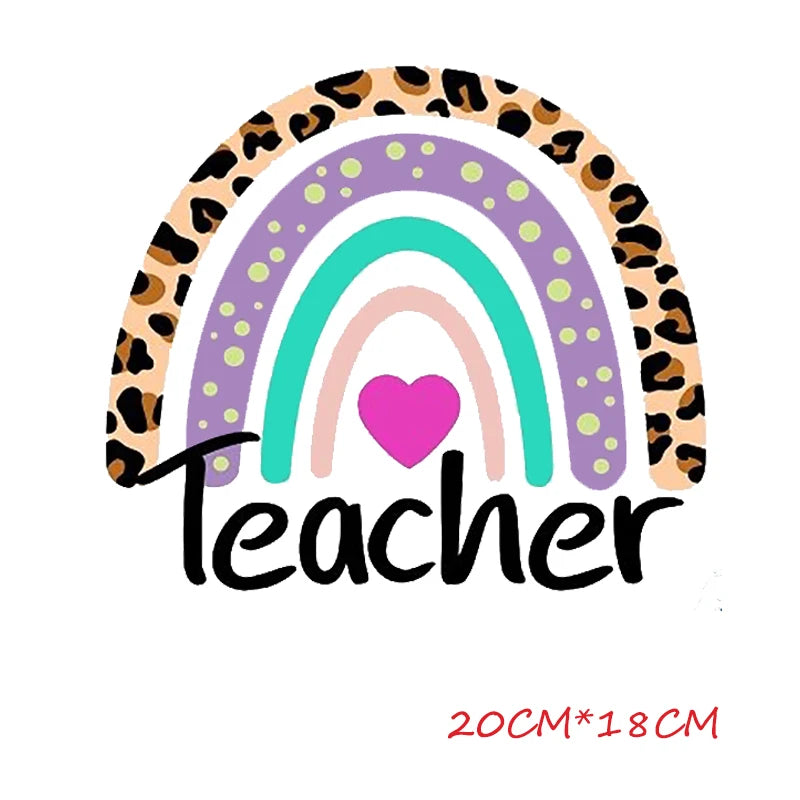 Iron-On Rainbow Teacher Patches – DIY Heat Transfer Appliqué