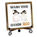 Halloween Ghost Wash Your Hands Boo Wooden Tabletop Sign