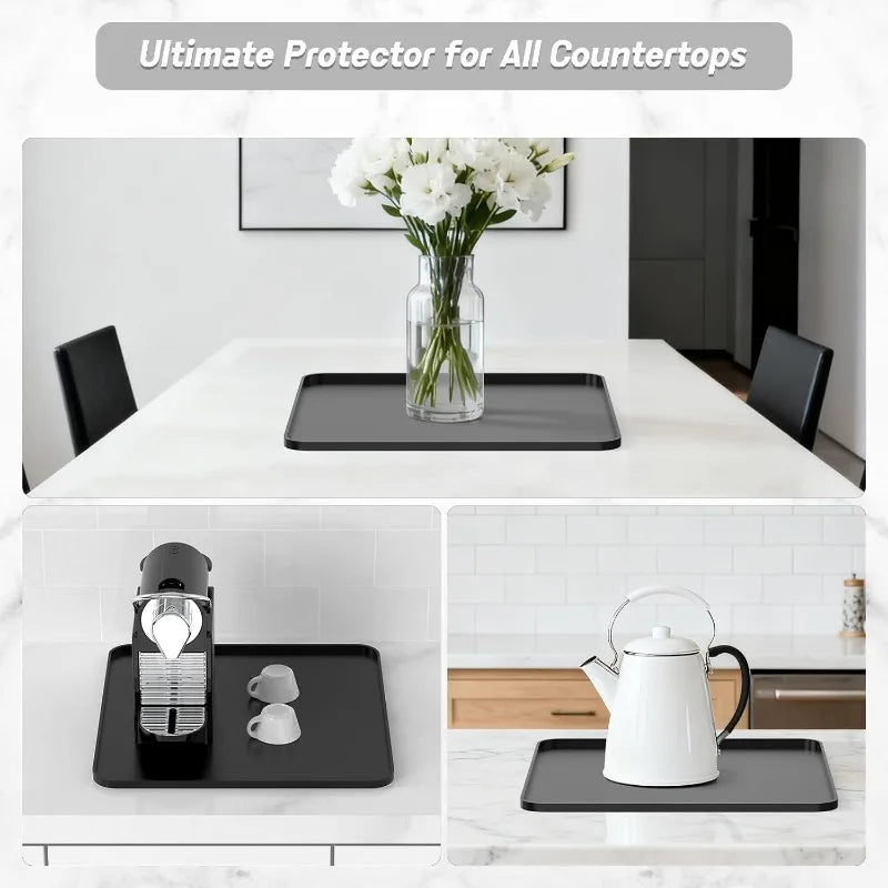 Raised Edge Silicone Coffee Machine Mat | Non-Slip Countertop Tray