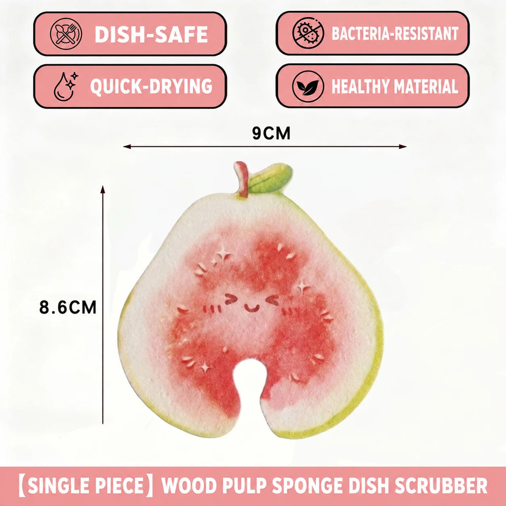 Fruit Shape Wood Pulp Kitchen Sponge Scrubber – Dish Pad
