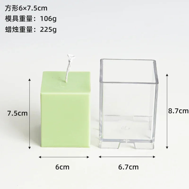 3D Square Column Candle Mold – DIY Plastic Candle Making Kit