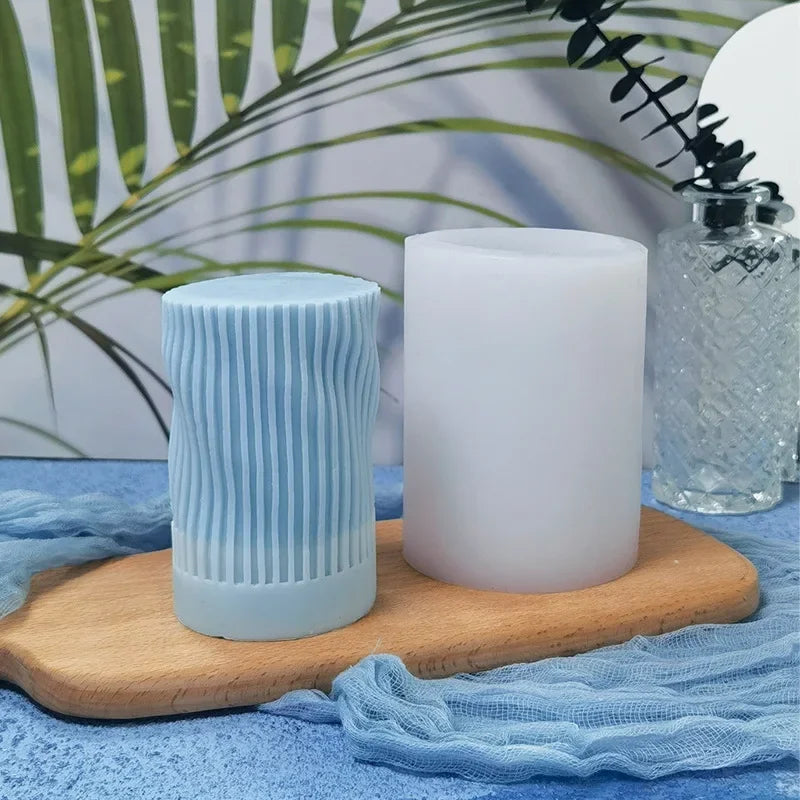 3D Striped Cylinder Silicone Mold – Candle & Soap Making