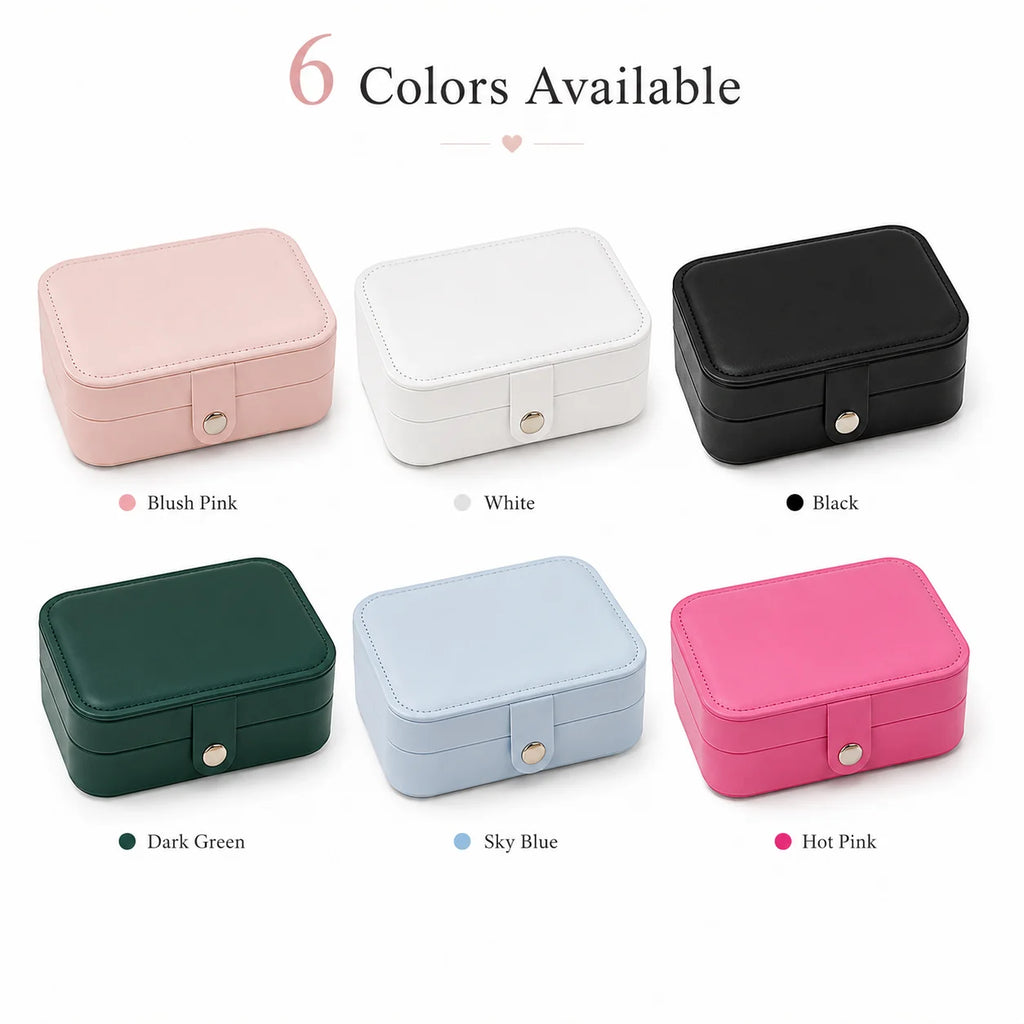 Mini PU Leather Travel Jewelry Box – Multi Compartment Organizer
