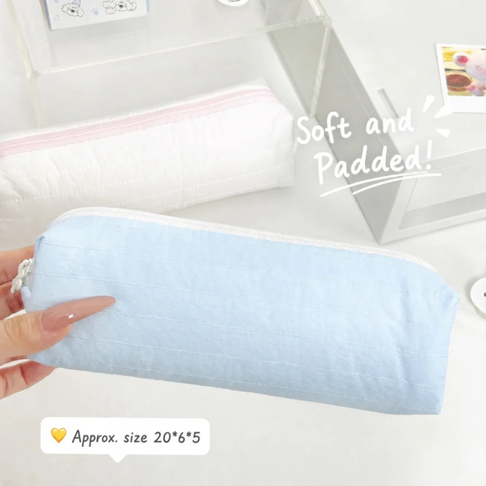 Large-Capacity Cream Pencil Case – Cute Rabbit Stationery Bag