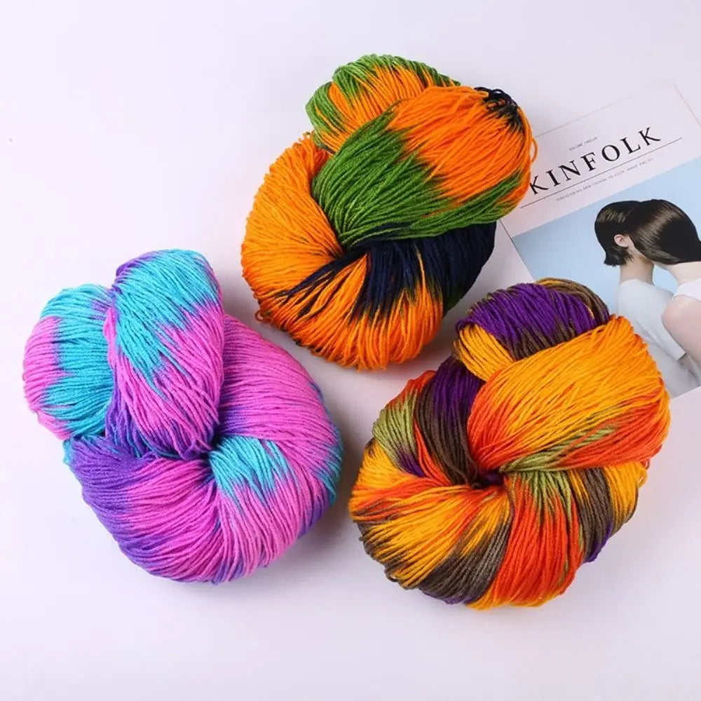 Segment Dyed Acrylic Yarn – Soft Mixed Color Knit & Crochet