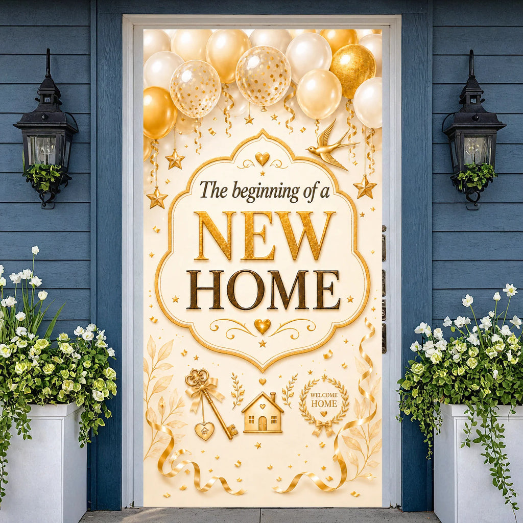 Welcome Home Housewarming Backdrop Banner 180x90cm Indoor