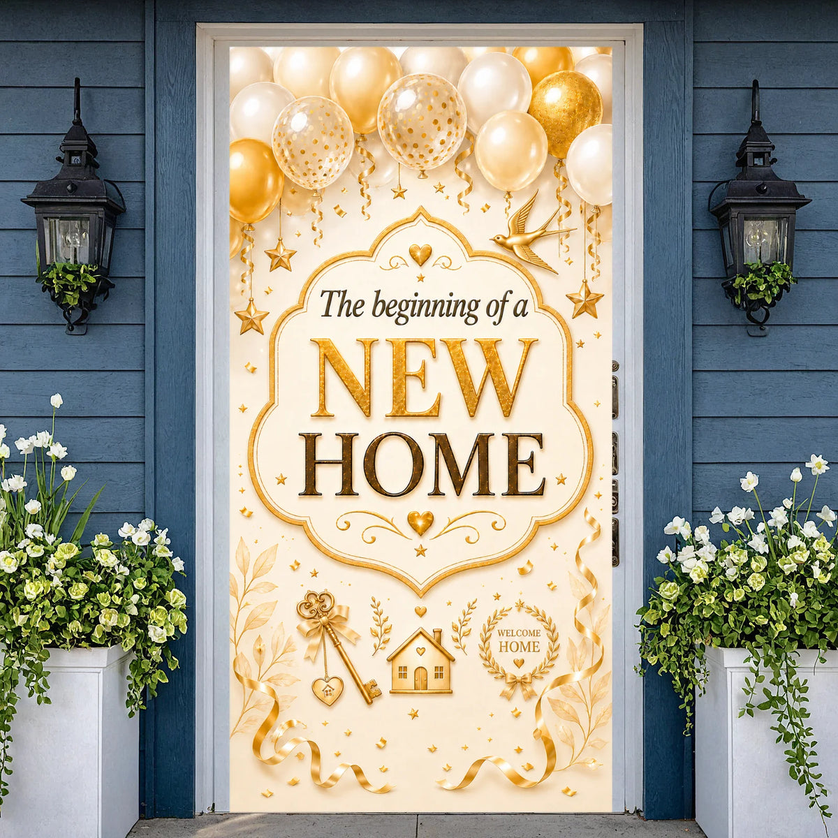 Welcome Home Housewarming Backdrop Banner 180x90cm Indoor