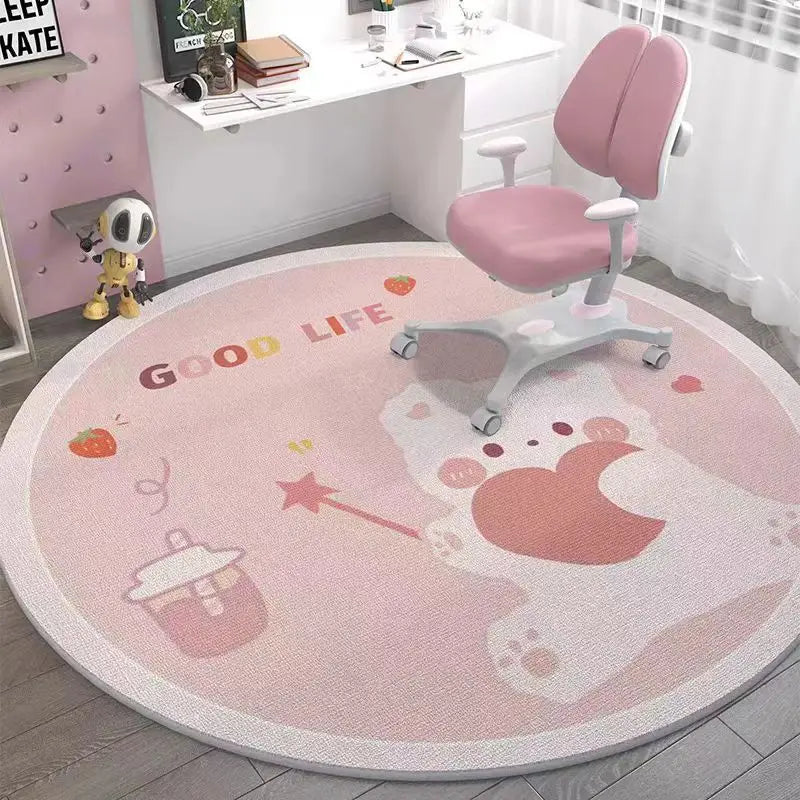 Space Round Rug – Rocket Astronaut Planets Stars Floor Mat