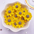 20mm Resin Yellow Flower Flatback Cabochons – 20PCS DIY Craft