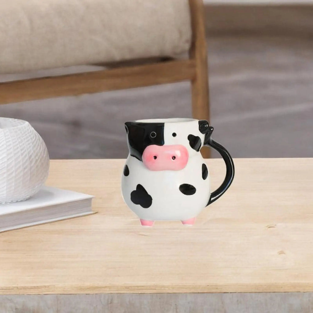 Kesoto Ceramic Cow Print Mug – Coffee, Tea & Oatmeal Cup