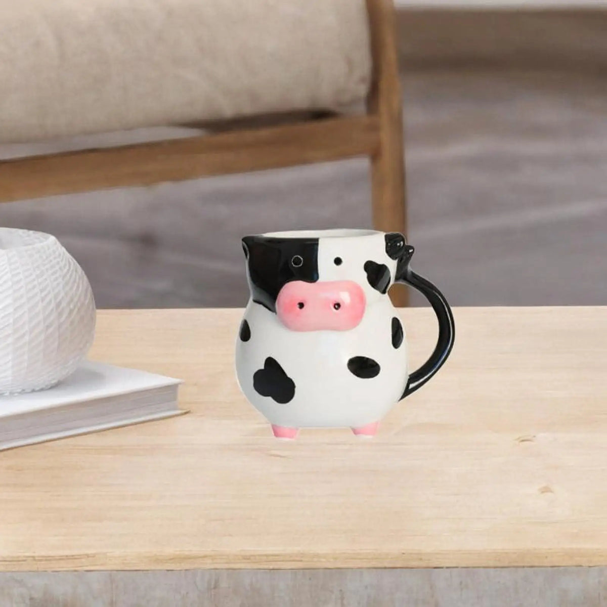 Kesoto Ceramic Cow Print Mug – Coffee, Tea & Oatmeal Cup