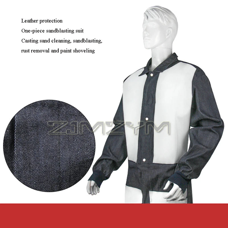 Full-Body Leather Sandblasting Suit – Industrial Protective Overalls