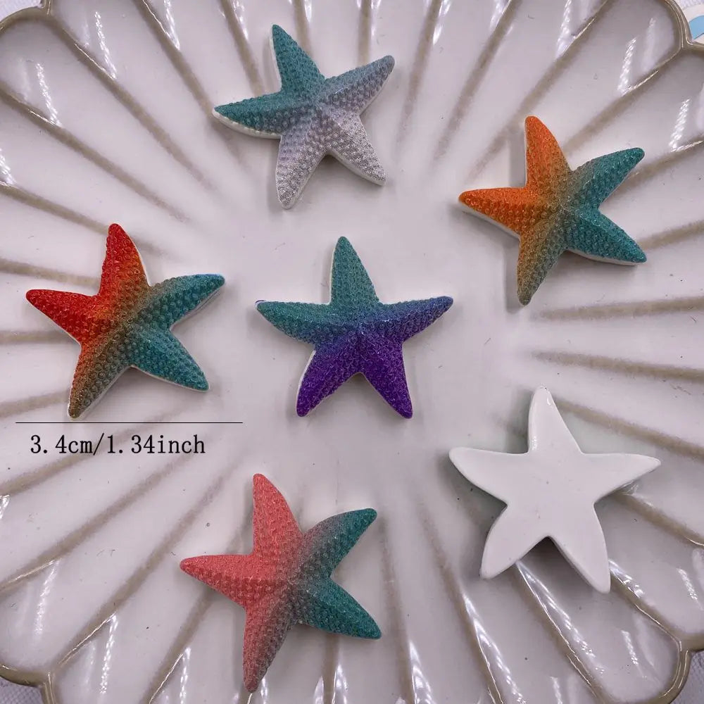8-Piece Kawaii Resin Starfish Flatback Figurines for DIY Crafts