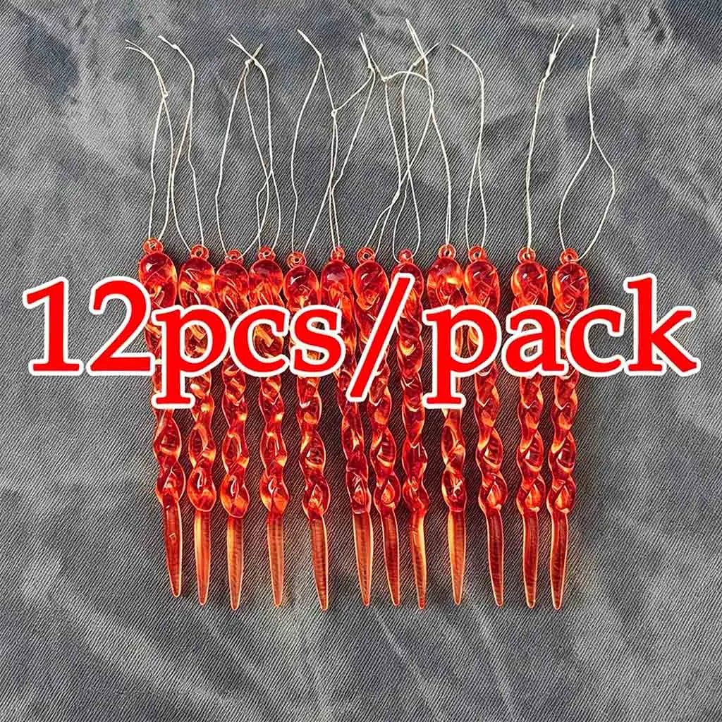 12-Pack Transparent Ice Cone Christmas Tree Pendants | DIY Décor
