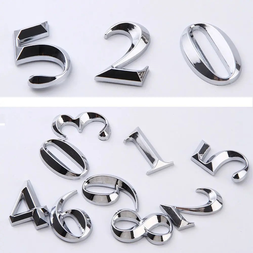 3D Self-Adhesive House Number Stickers | Modern ABS Digits