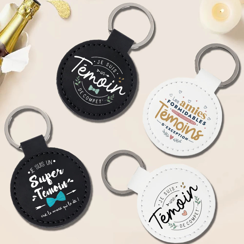 Wedding Witness Leather Keychain – Bridesmaid & Best Man Gift