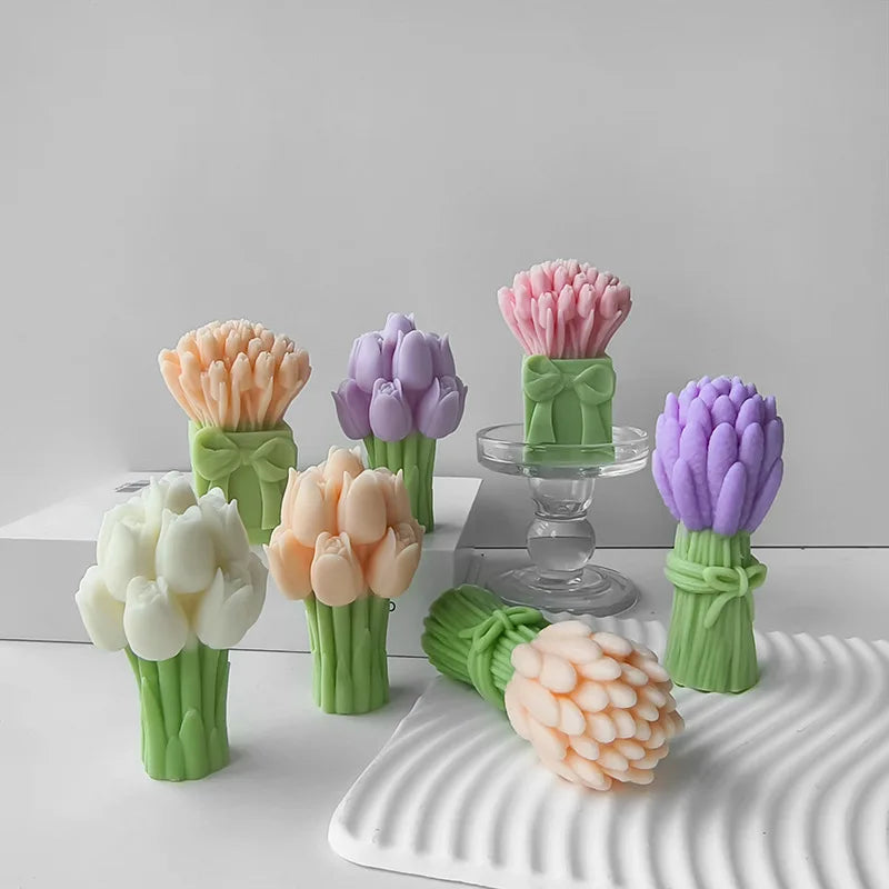 3D Lavender Tulip Silicone Mold – Candle, Soap & Resin Craft