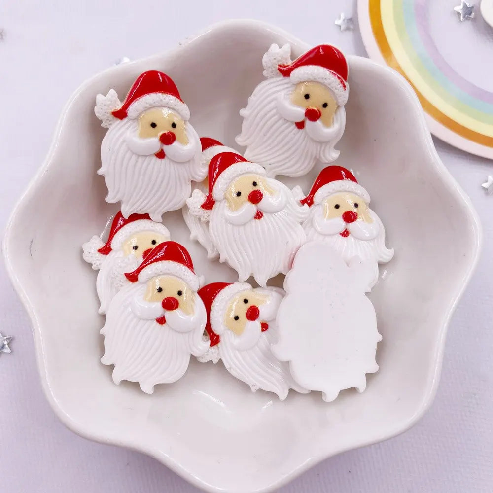 20pcs Resin Christmas Flatback Cabochons – Santa & Star DIY