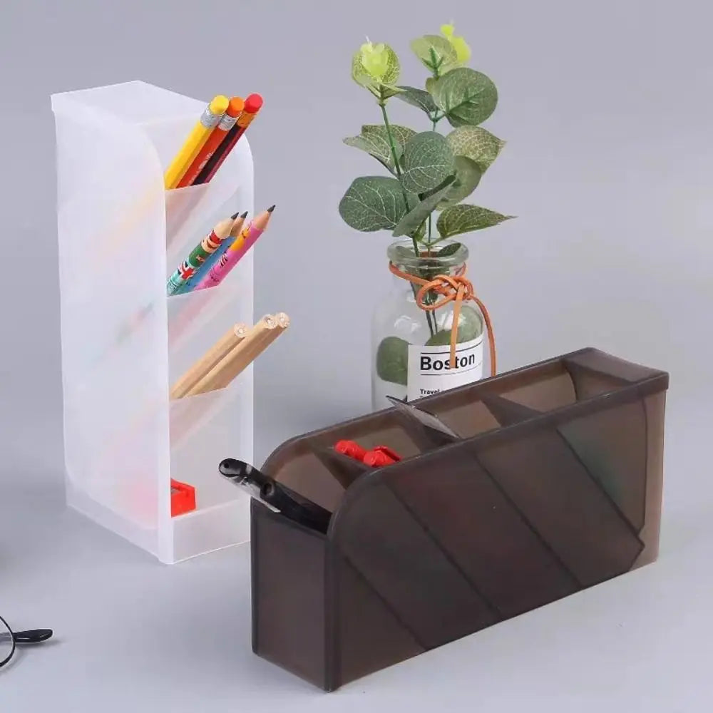Frosted Plastic Pen Holder & Desktop Organizer – 3 Sizes