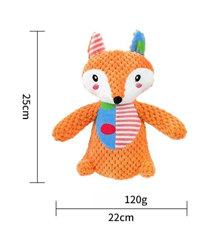 Plush Squeaky Dog Toy – Elephant, Rabbit & Fox Designs