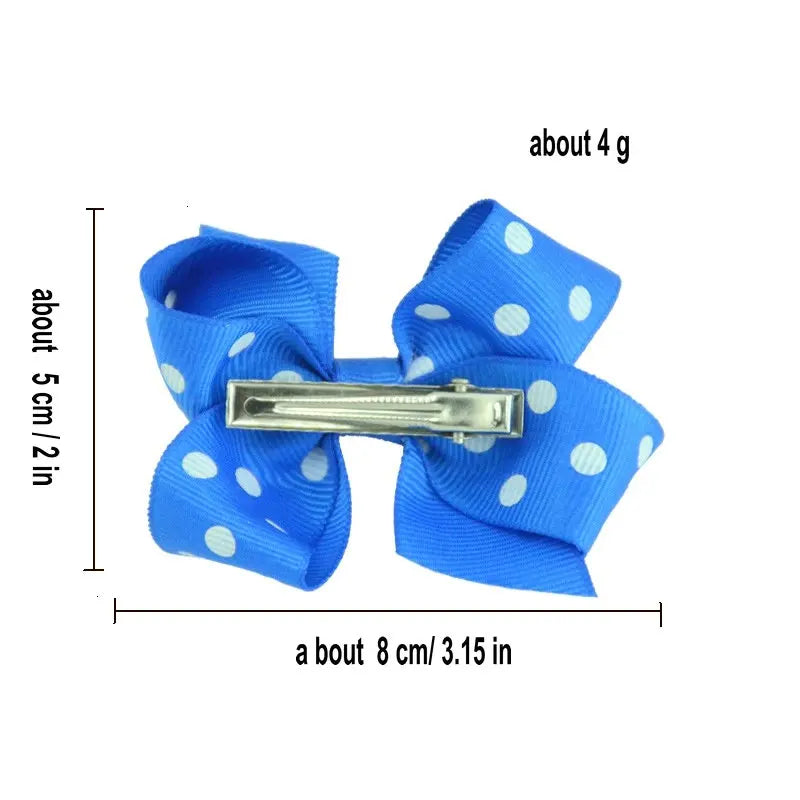 12-Pack Handmade Grosgrain Ribbon Bow Hair Clips for Girls