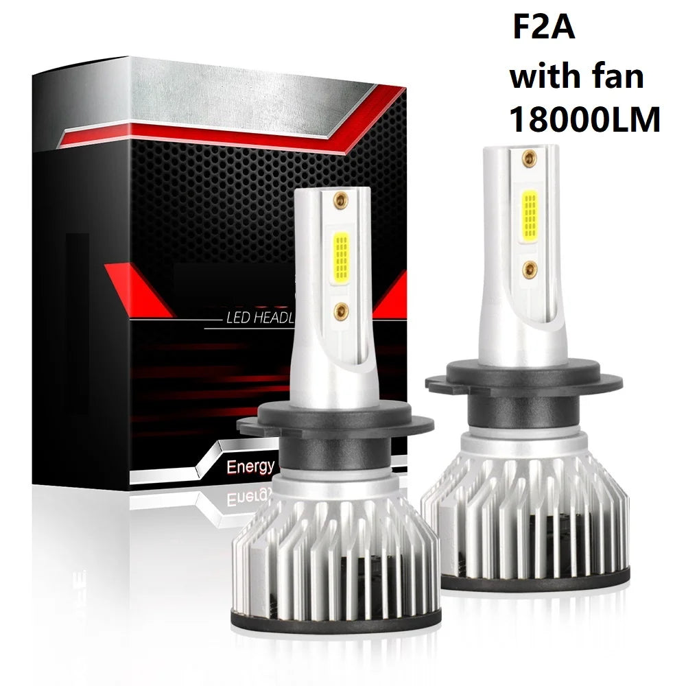 Pampsee H4 H7 H11 LED Headlight Bulbs 18000LM COB 80W