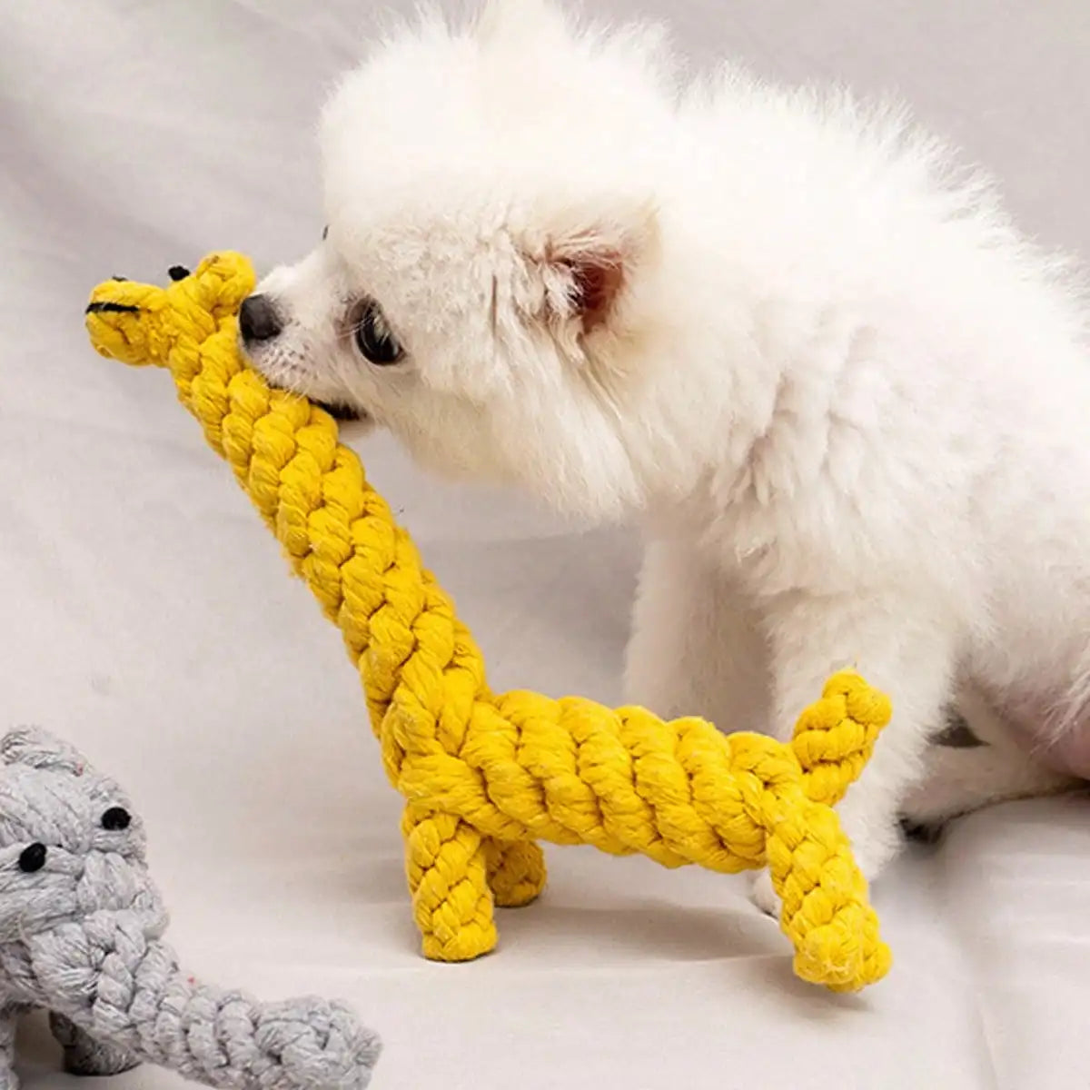 Hand-Woven Animal Cotton Rope Knot Chew Toy for Dogs