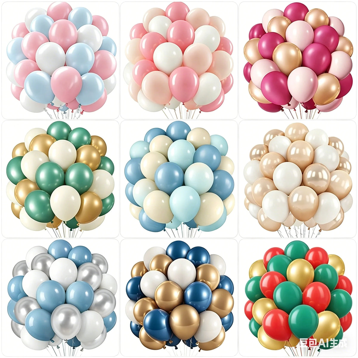 50PCS Navy Blue Gold White Latex Balloons – Wedding & Party