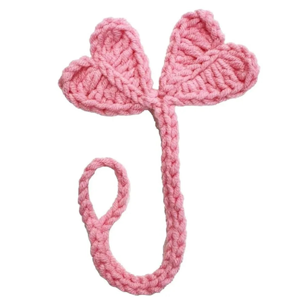 Hand-Knitted Crochet Leaf Bookmark & Headphone Décor