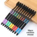 10-Pack Bamboo Charcoal Soft Bristle Toothbrush Set