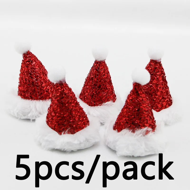 Mini Sequin Santa Hats 5-Pack – 6.5cm Christmas Décor