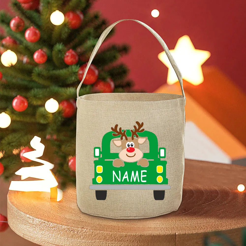 Personalised Deer Christmas Sack Bag | Kids Xmas Gift Tote