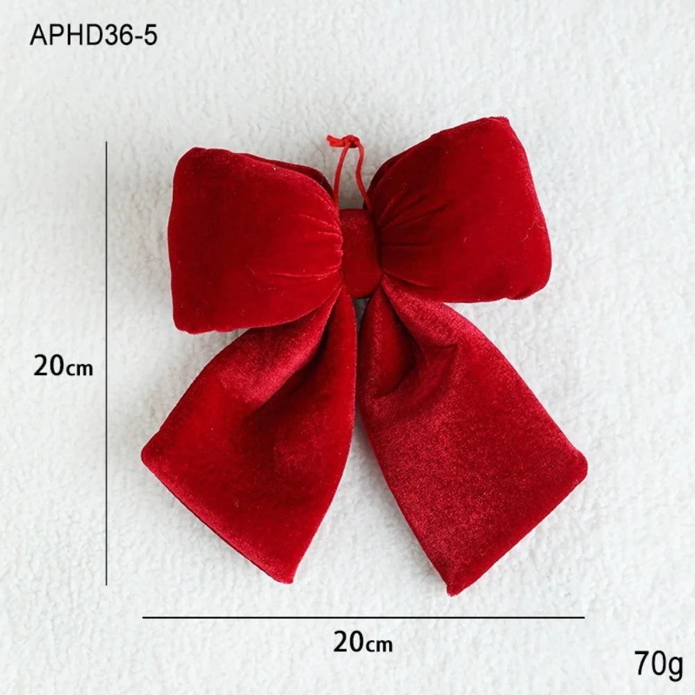 Velvet Bowknot Christmas Ornament | Hanging Bow Pendant Décor
