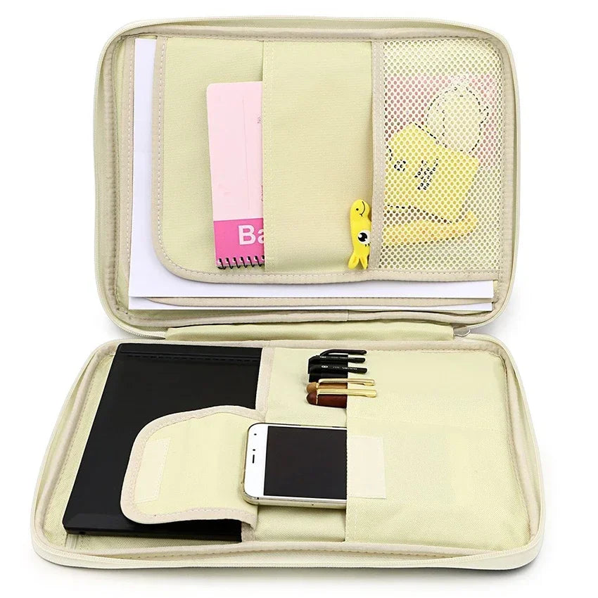 Waterproof A4 File Folder Zipper Bag – Large Capacity Document Case