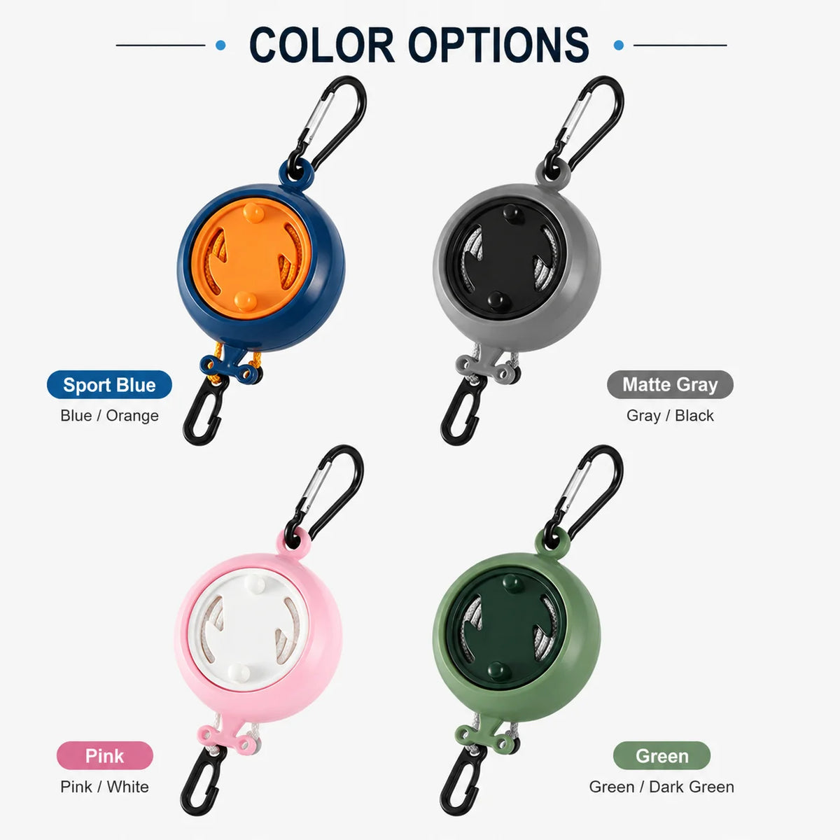 Retractable Clothesline with Dual Carabiner Hooks | 1–9m Travel