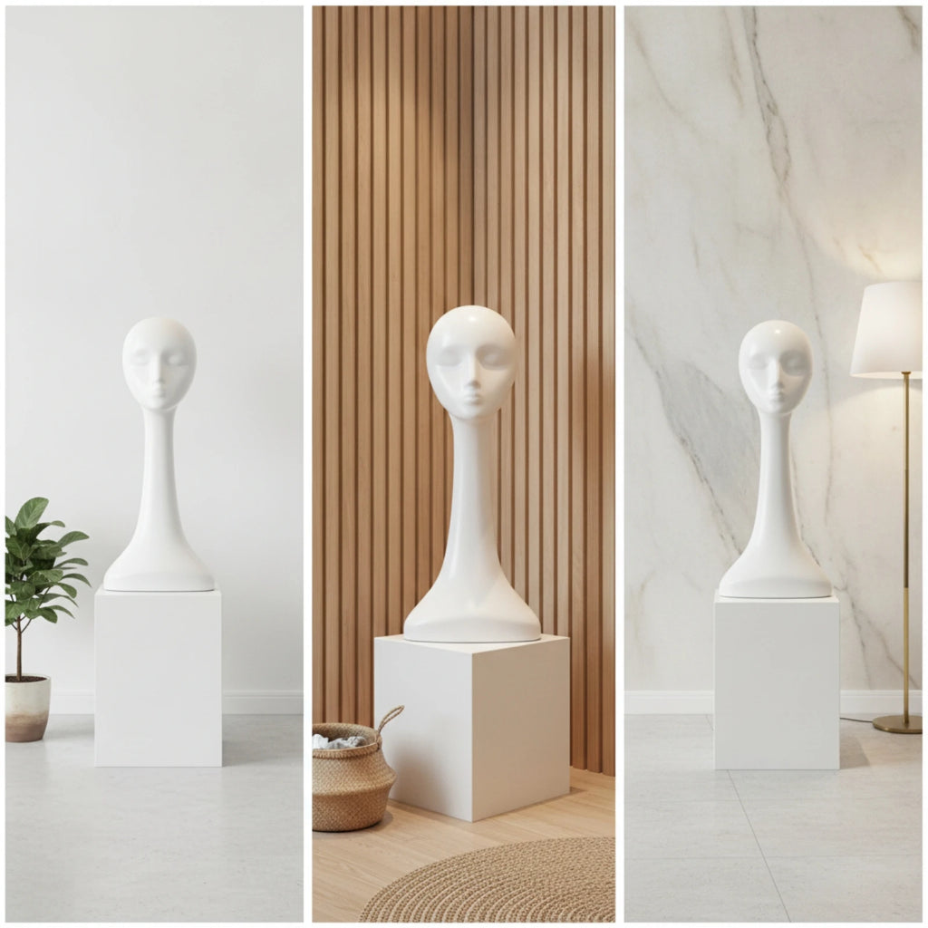 Abstract Mannequin Head Display Stand | Hair, Hat & Wig Stand