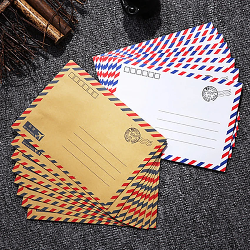 Kraft Paper Vintage Envelopes 8-Pack | Postcard Gift Set