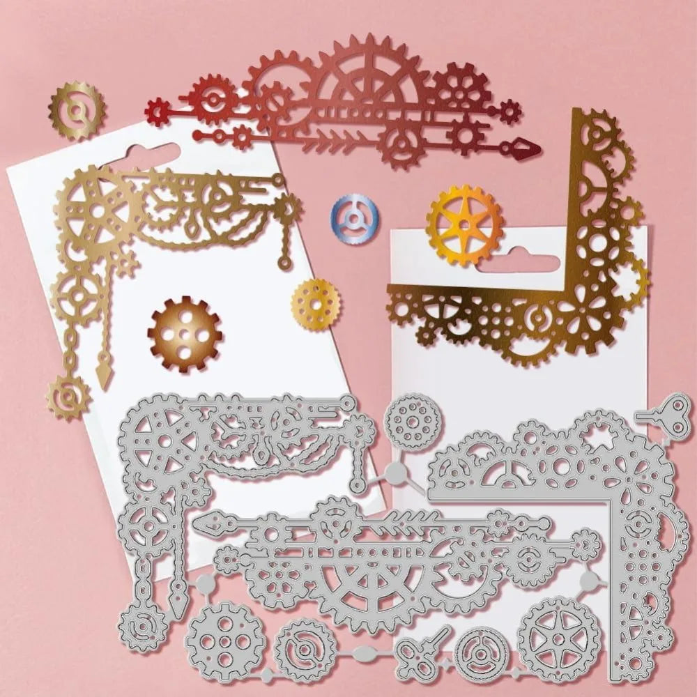 Steampunk Frame Gear Cutting Dies – 2pc DIY Scrapbooking Set