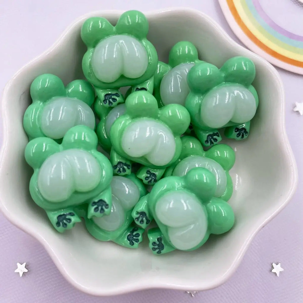 10-Piece Resin Frog Flatback Figurines for DIY Crafts & Scrapbooking