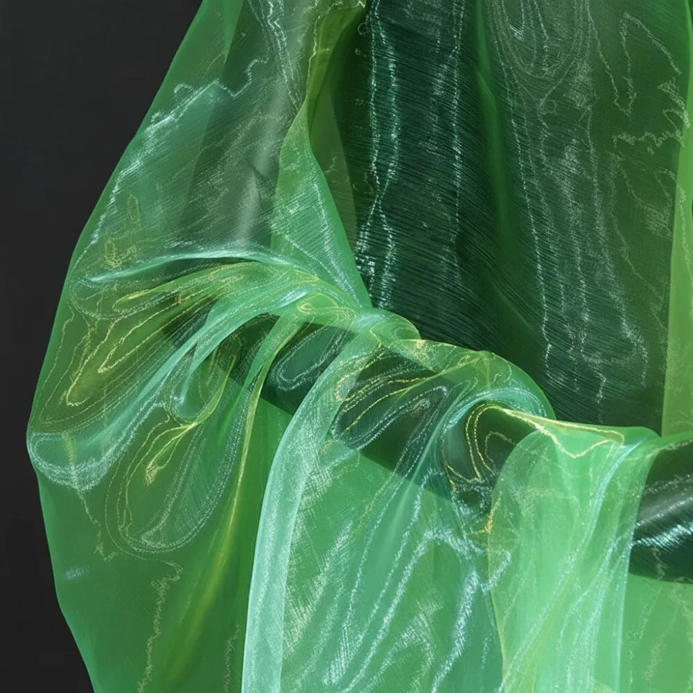 Two-Color Gradient Organza Fabric 100×150cm | Sheer Mesh