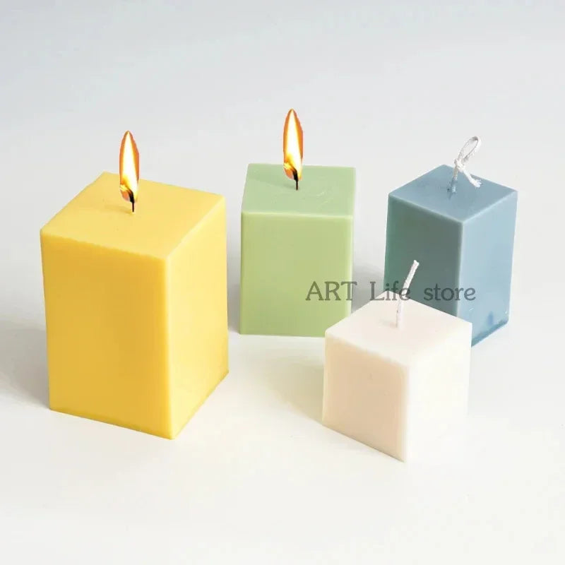 3D Square Column Candle Mold – DIY Plastic Candle Making Kit