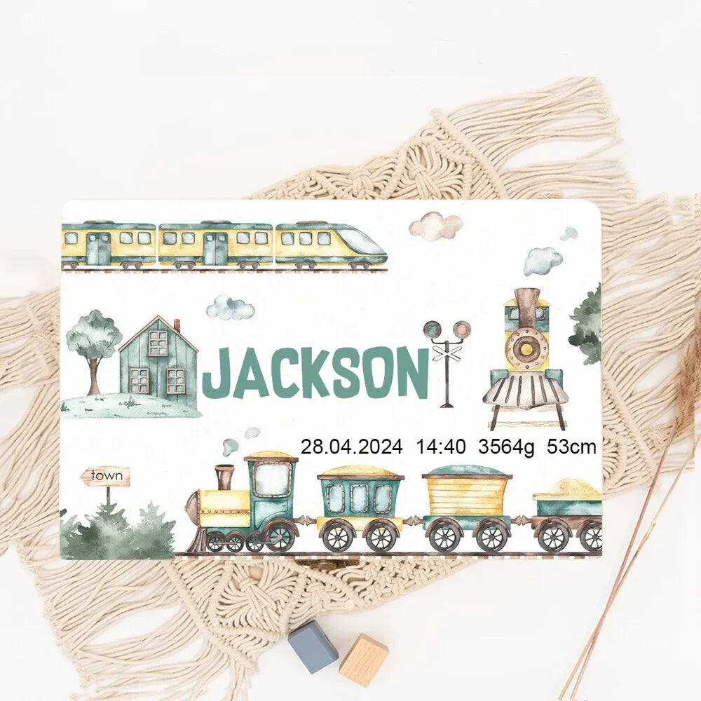 Personalized Baby Wooden Memory & Keepsake Box – Birth Stats