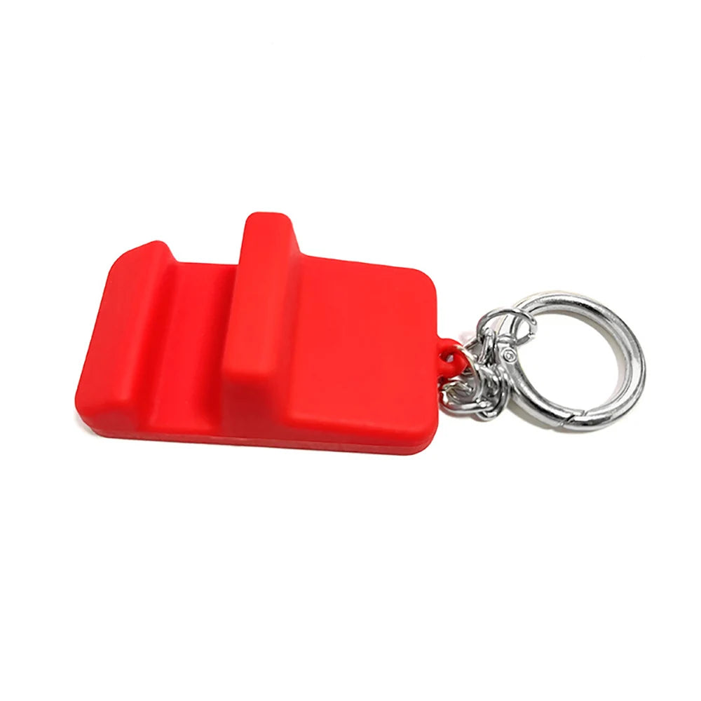 Mini Silicone Phone Stand Keychain – Portable Travel Desk Holder