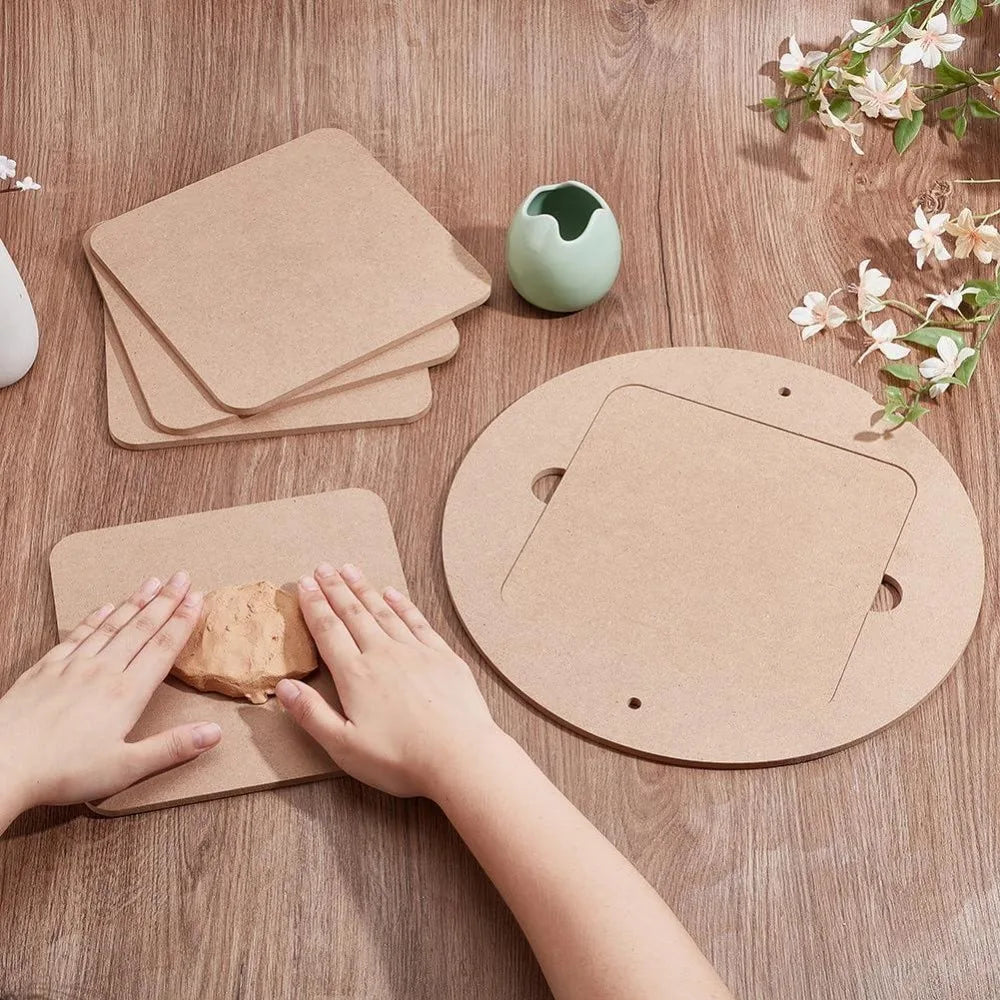 11.8" Pottery Wheel Bat Set – Round & Square Clay Throwing Bats